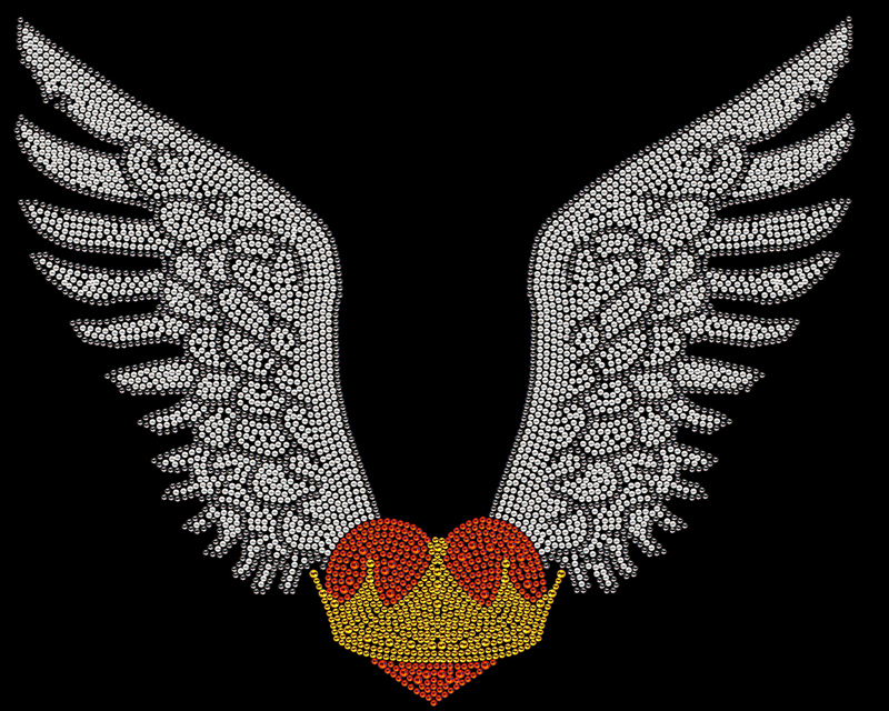 Rhinestone motifs Heart&Wing(图1)